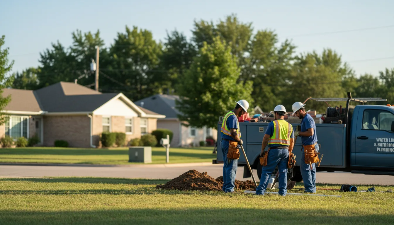 Residential water line and bathroom plumbing service in Rombauer, MO